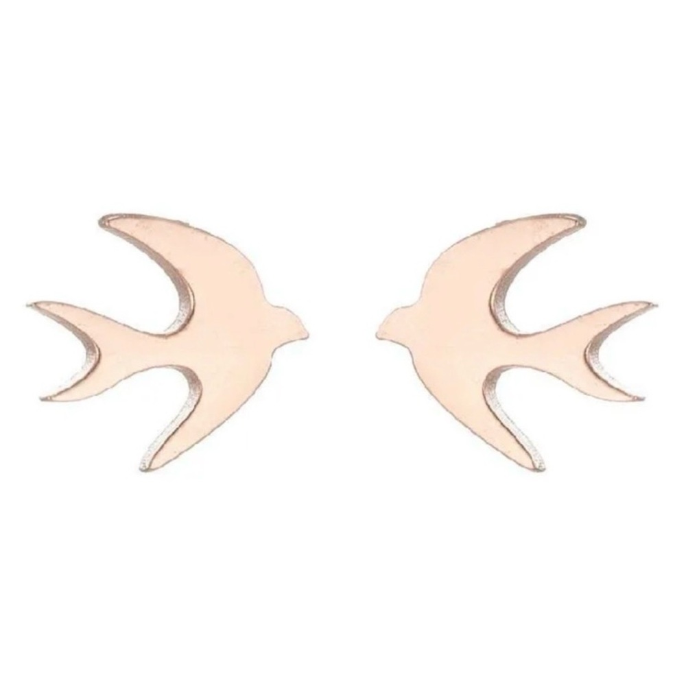 Gold Bird / Dove Stud Earrings